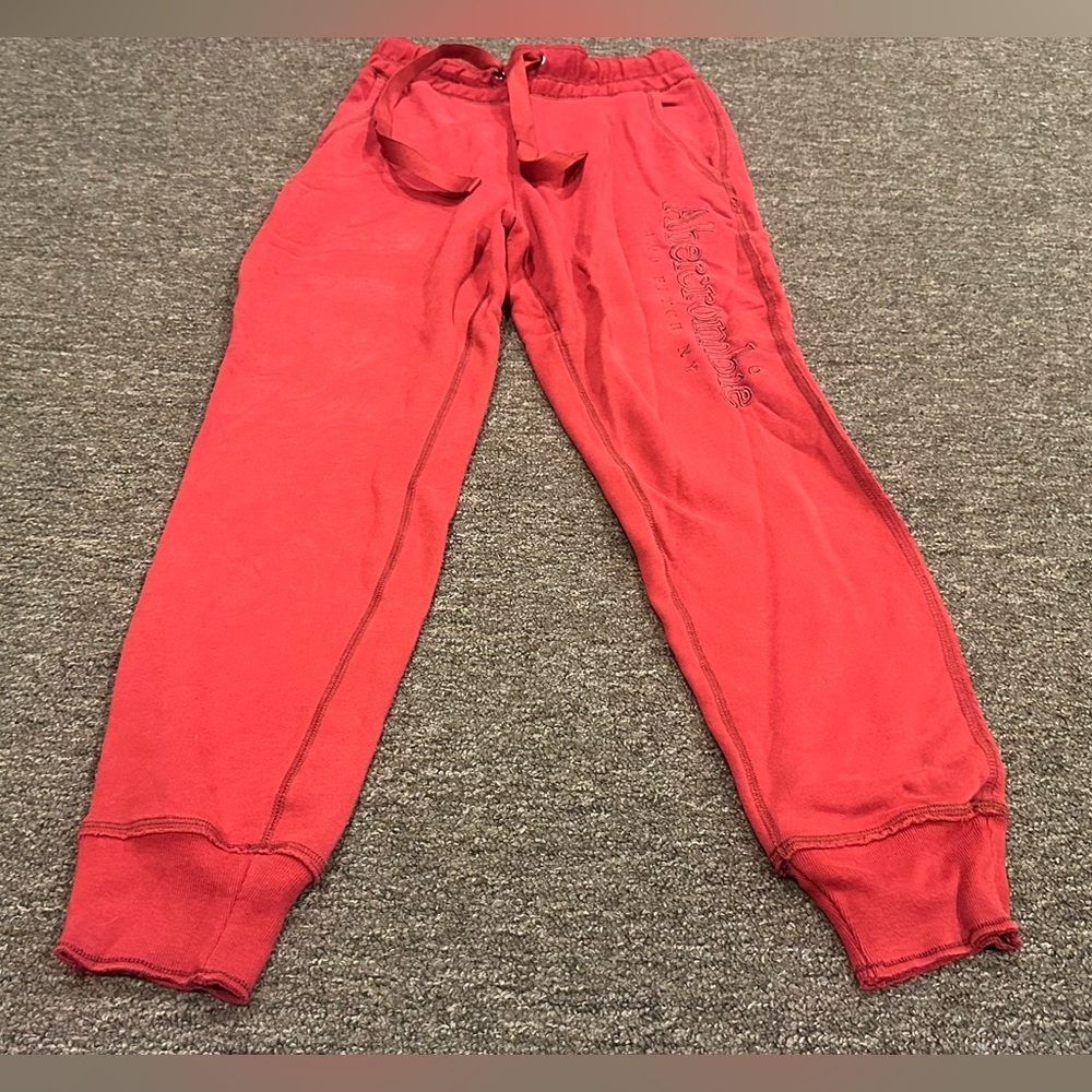 EUC! Abercrombie & Fitch XS Red Jogger Sweatpants